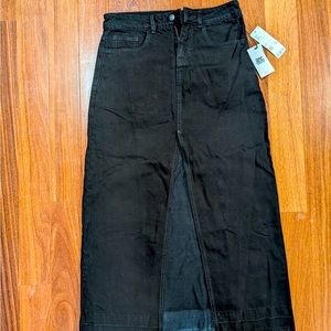 Urban outfitters black denim maxi skirt